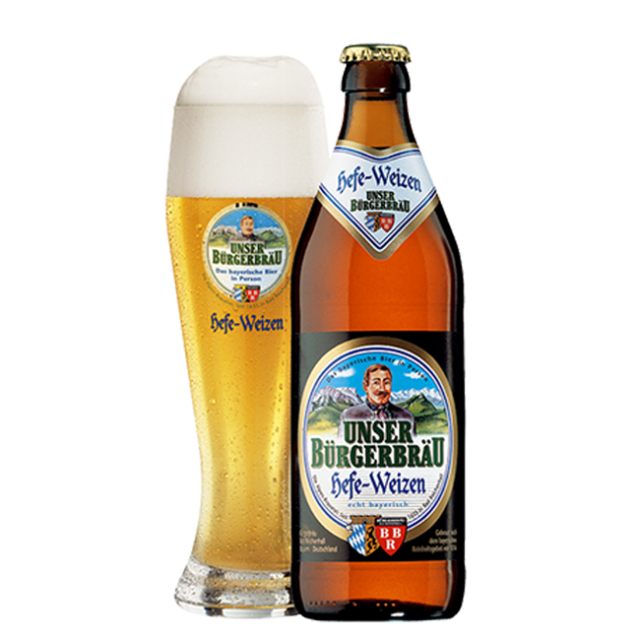 UNSER BÜRGERBRÄU Hefe-Weizen hell - 9 Flaschen
